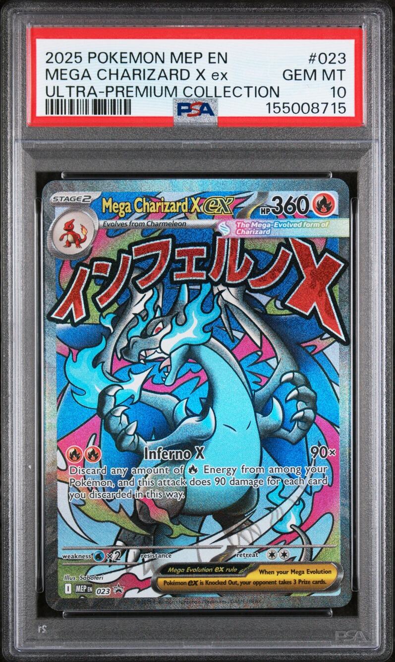 PSA 10 Mega Charizard X ex #023 2025 Ultra Premium Collection Black Star Promo